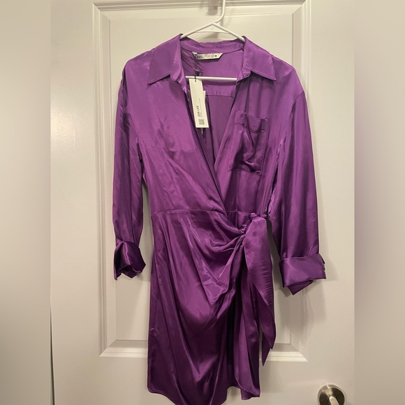 Zara silk purple dress - Picture 4 of 6